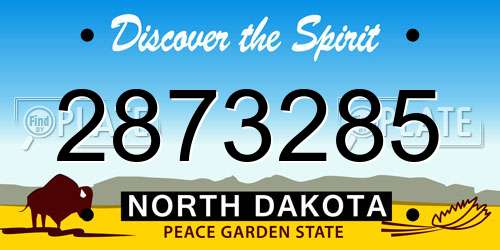 2873285 North Dakota License Plate