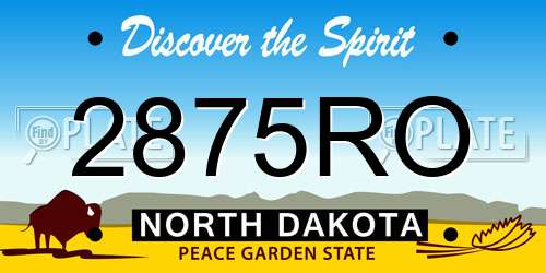 2875RO North Dakota License Plate