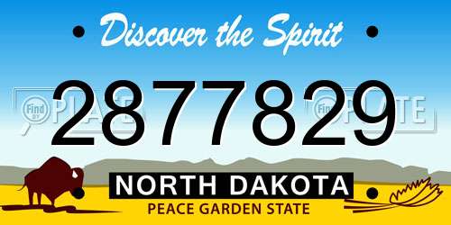 2877829 North Dakota License Plate