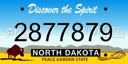 2877879 North Dakota License Plate