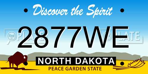 2877WE North Dakota License Plate