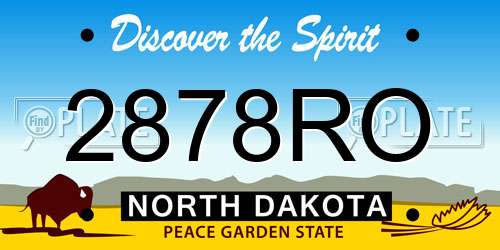 2878RO North Dakota License Plate