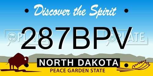 287BPV North Dakota License Plate