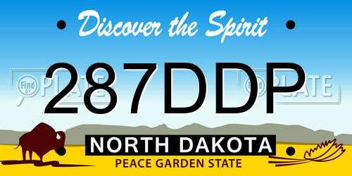 287DDP North Dakota License Plate