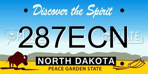 287ECN North Dakota License Plate