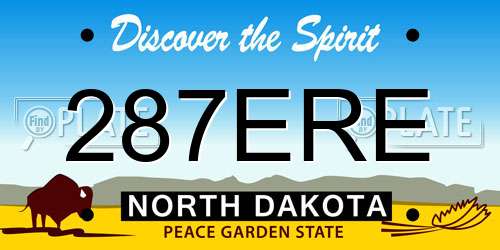 287ERE North Dakota License Plate