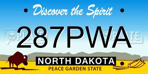 287PWA North Dakota License Plate