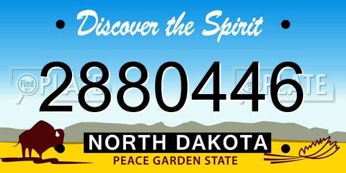 2880446 North Dakota License Plate
