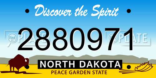 2880971 North Dakota License Plate