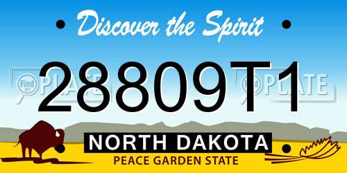 28809T1 North Dakota License Plate