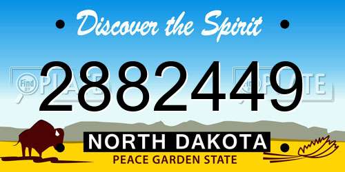 2882449 North Dakota License Plate
