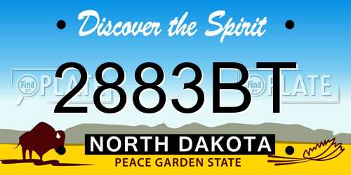 2883BT North Dakota License Plate