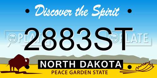 2883ST North Dakota License Plate