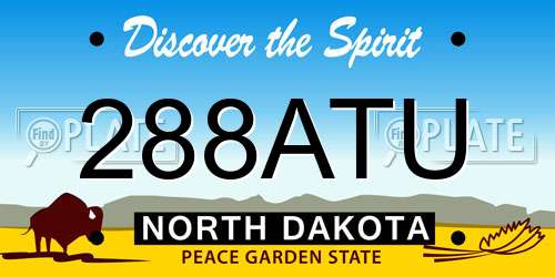 288ATU North Dakota License Plate
