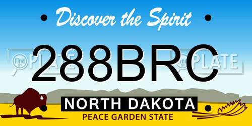 288BRC North Dakota License Plate