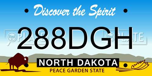 288DGH North Dakota License Plate