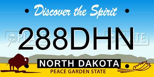 288DHN North Dakota License Plate