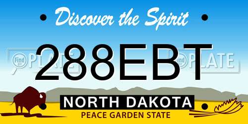 288EBT North Dakota License Plate