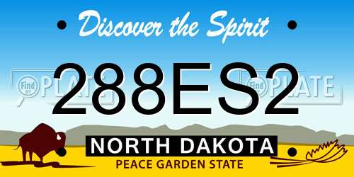 288ES2 North Dakota License Plate