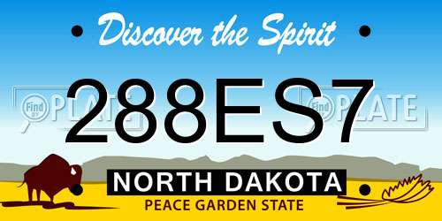 288ES7 North Dakota License Plate