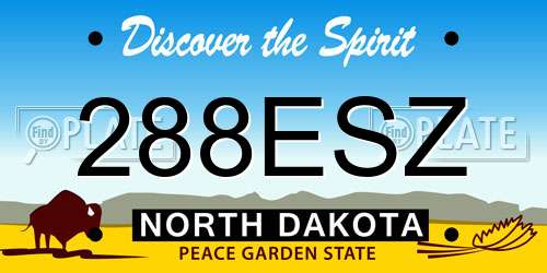 288ESZ North Dakota License Plate