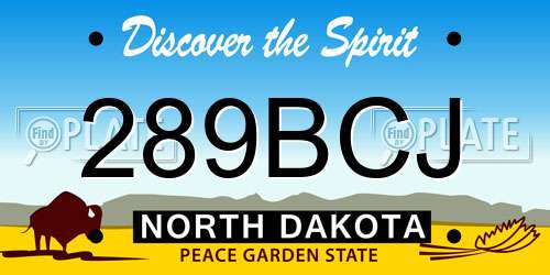 289BCJ North Dakota License Plate