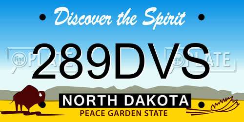 289DVS North Dakota License Plate