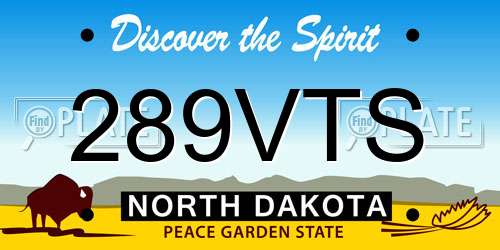 289VTS North Dakota License Plate