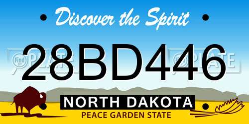 28BD446 North Dakota License Plate