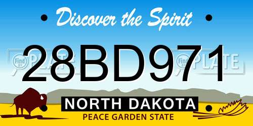 28BD971 North Dakota License Plate