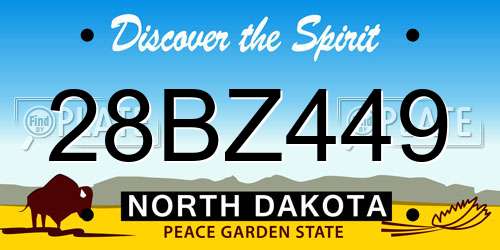 28BZ449 North Dakota License Plate