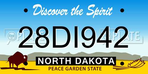 28DI942 North Dakota License Plate