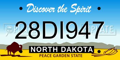 28DI947 North Dakota License Plate