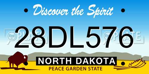 28DL576 North Dakota License Plate