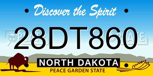 28DT860 North Dakota License Plate