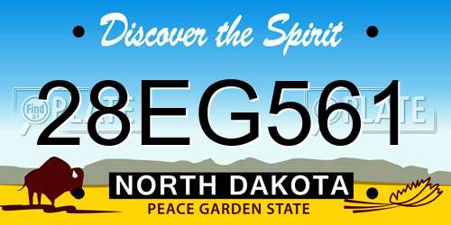 28EG561 North Dakota License Plate