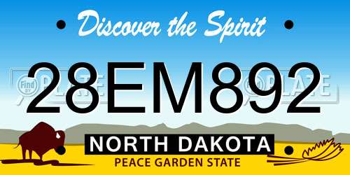 28EM892 North Dakota License Plate