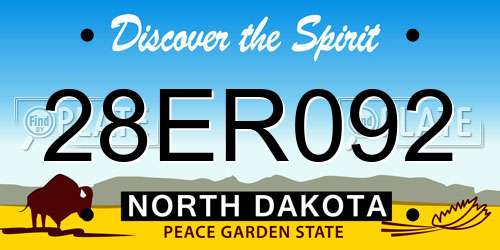 28ER092 North Dakota License Plate