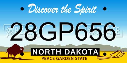 28GP656 North Dakota License Plate