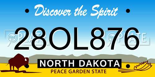 28OL876 North Dakota License Plate