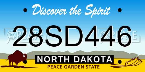 28SD446 North Dakota License Plate