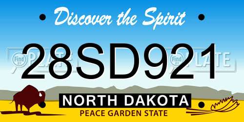 28SD921 North Dakota License Plate