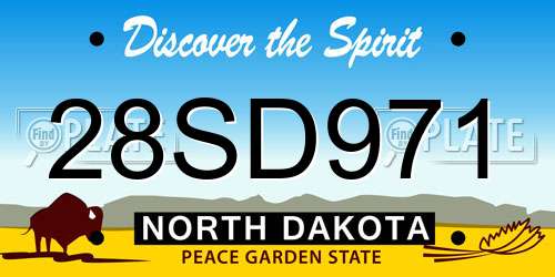 28SD971 North Dakota License Plate