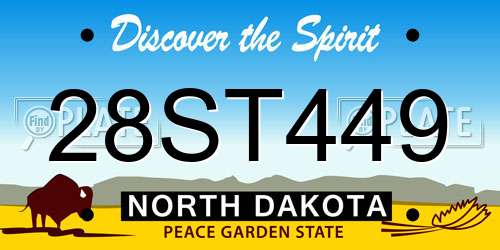28ST449 North Dakota License Plate