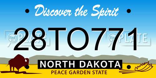 28TO771 North Dakota License Plate