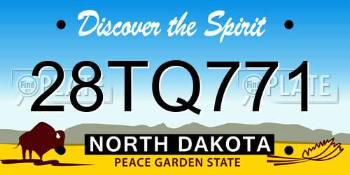 28TQ771 North Dakota License Plate