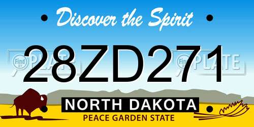 28ZD271 North Dakota License Plate