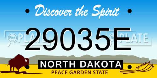 29035E North Dakota License Plate