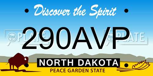 290AVP North Dakota License Plate
