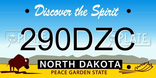 290DZC North Dakota License Plate